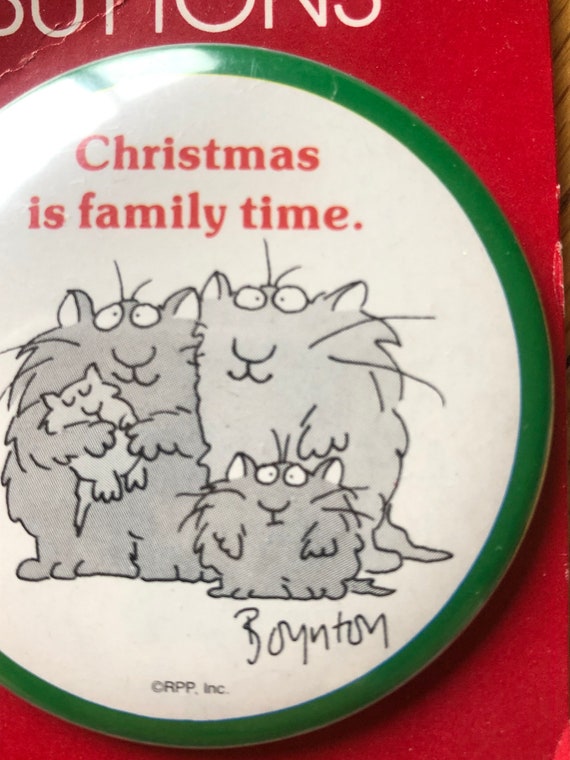 Vintage Boynton Christmas is Family Time Pin Cat … - image 7