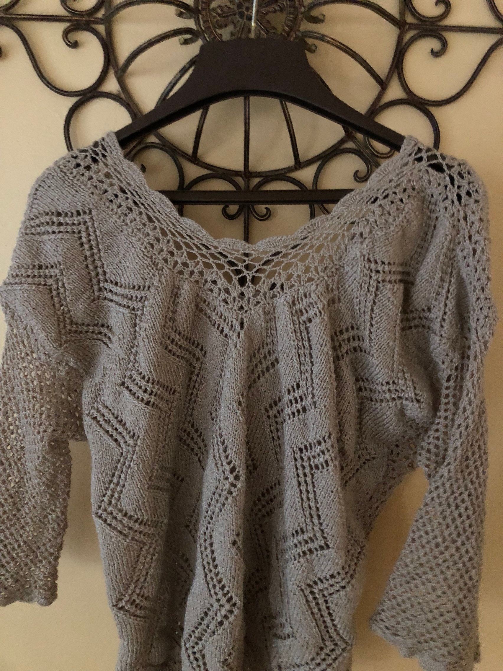 Crochet Sweater Beige Handmade Fits a size Medium Womens Fall Etsy