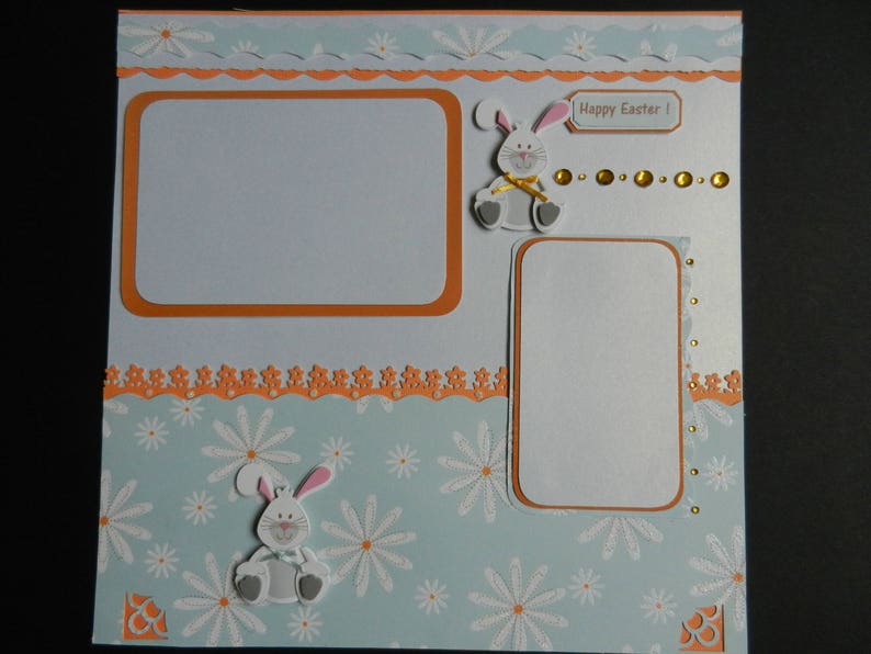 Happy Easter Little Bunny 12x12 Premade Scrapbook Page Scrapbook Pages Scrapbooking