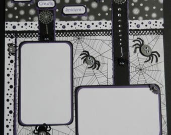 Spiders Halloween 12x12 Premade Scrapbook Page Scrapbook Pages Scrapbooking