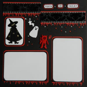 Trick or Treat Halloween 12x12 Premade Scrapbook Page Scrapbook Pages Scrapbooking