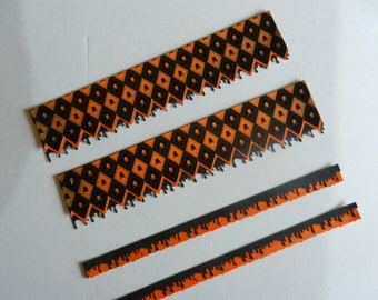 Halloween Scrapbook Borders - Orange (x4)  - 12x12 Premade Scrapbook Pages Scrapbook Pages Scrapbooking -  - 12 x 12 Embellishment