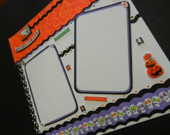 Trick or Treat - Happy Halloween 12x12 Premade Scrapbook Page Scrapbook Pages Scrapbooking