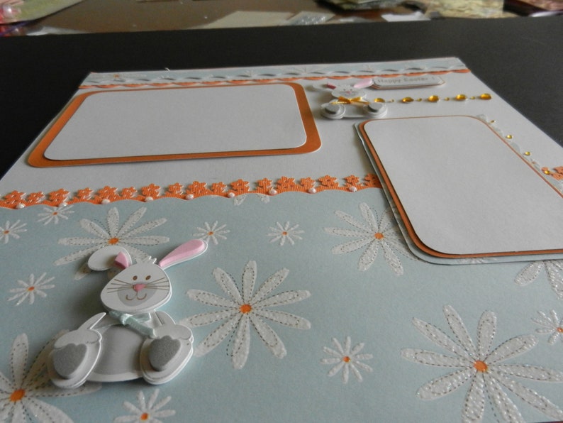 Happy Easter Little Bunny 12x12 Premade Scrapbook Page Scrapbook Pages Scrapbooking