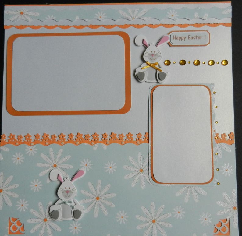 Happy Easter Little Bunny 12x12 Premade Scrapbook Page Scrapbook Pages Scrapbooking