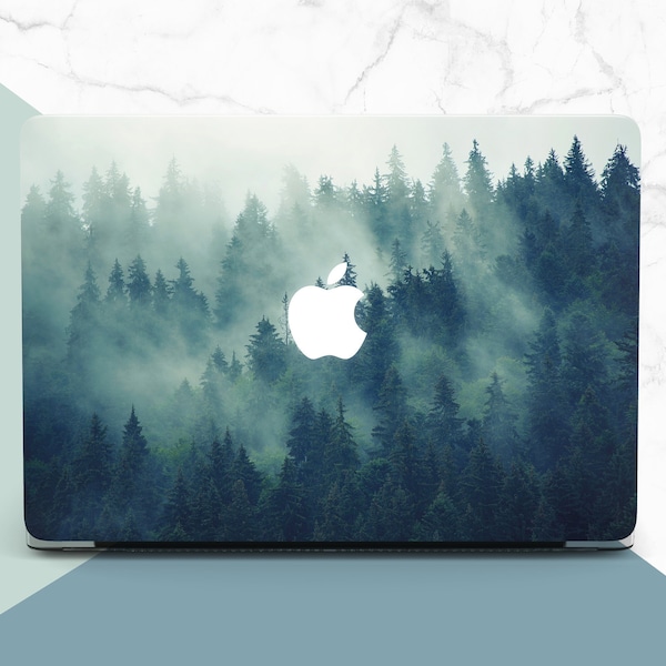 Green Forest Laptop Case Pinewood MacBook Case MacBook Air 13 Case MacBook Pro 15 Case Foggy Forest MacBook 12 Case Mac Hard Case  PD0126