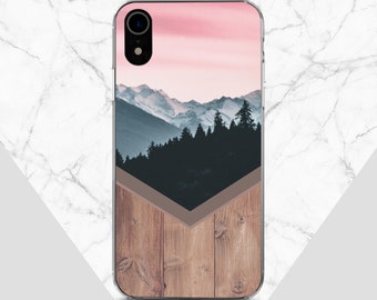 Étui pour iPhone 14 Pro Max montagne, coucher de soleil, étui pour téléphone 13 Pro, paysage, étui pour iPhone 12 Mini, bois, iPhone 12 Pro, étui pour Samsung S22, nature, PD0242