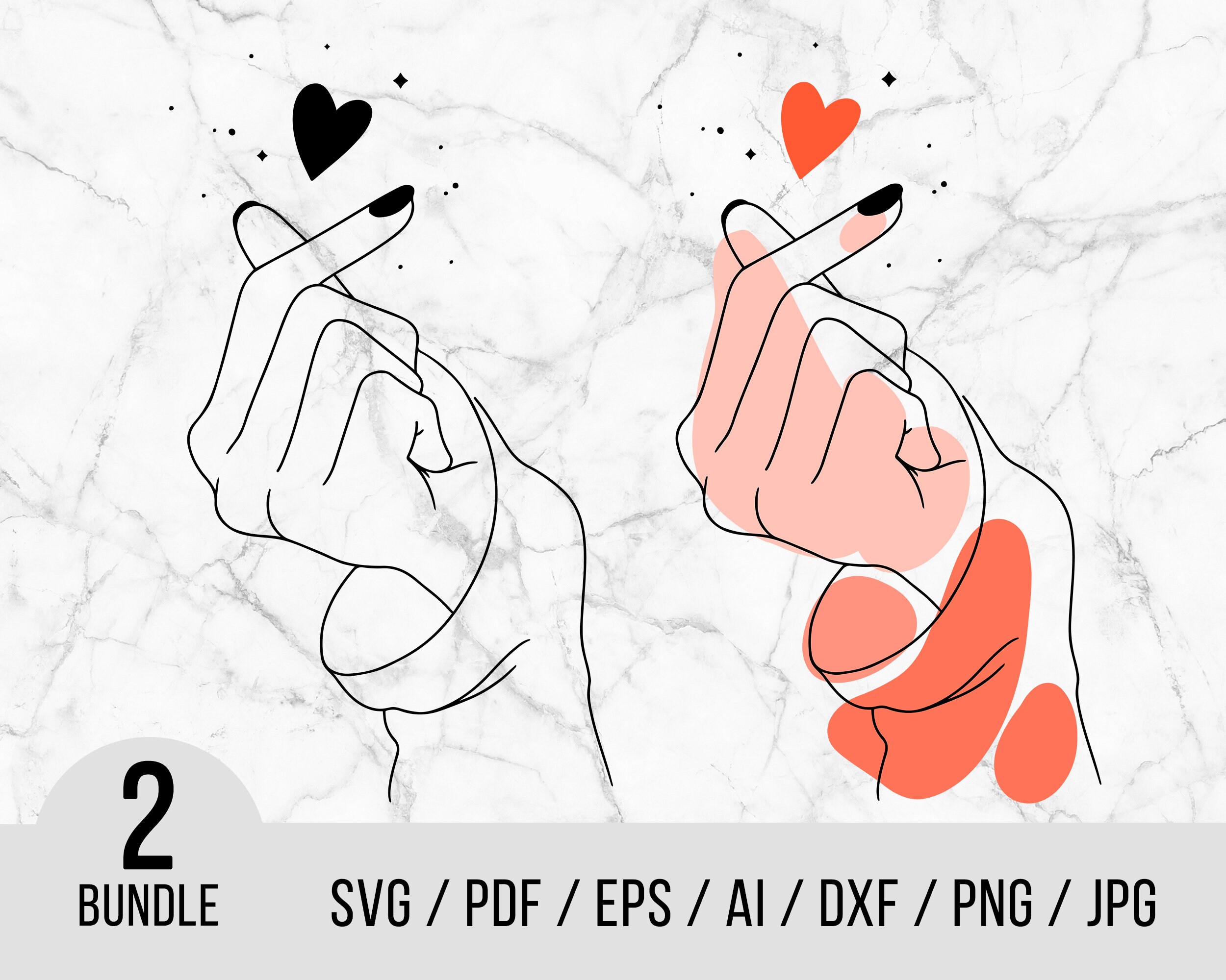 Snap Fingers Svg Hearts Svg Digital Files Finger Heart SVG Etsy