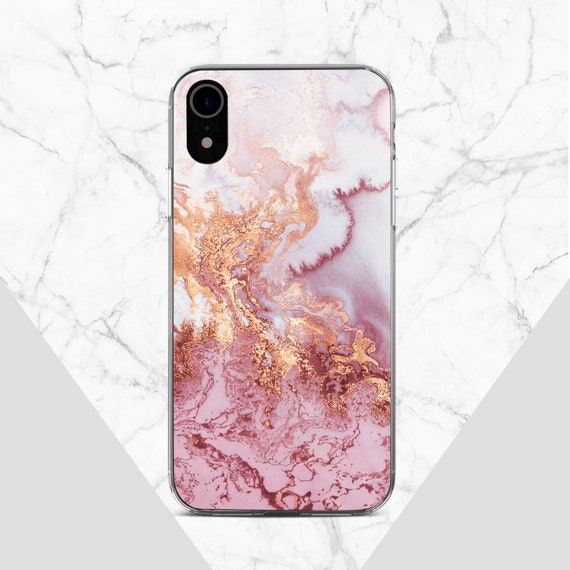 Marble Case iPhone XS Coque iPhone 8 Plus Case iPhone XR Rose 