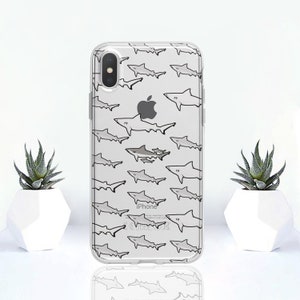 Sharks iPhone 13 Pro Max Case Silicone iPhone 13 Pro Case iPhone 13 Mini Case Clear iPhone 12 Pro Case Animal Print iPhone 12 Case CZ1096