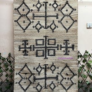 Large Area Jute Cotton Rug Runner 8x10, 10x20 Ft. Handmade Braided Jute ...