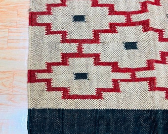 Dywan kilim z wełny jutowej 8x10, dekoracja salonu Dhurrie