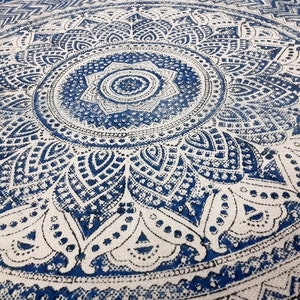 5 x 5 rond tapijt tapijt mandala print katoen boho groot oppervlak yoga vloer cirkel vloerkleden, woondecoratie handgemaakte blokprints woonkamer tafelmatten accent