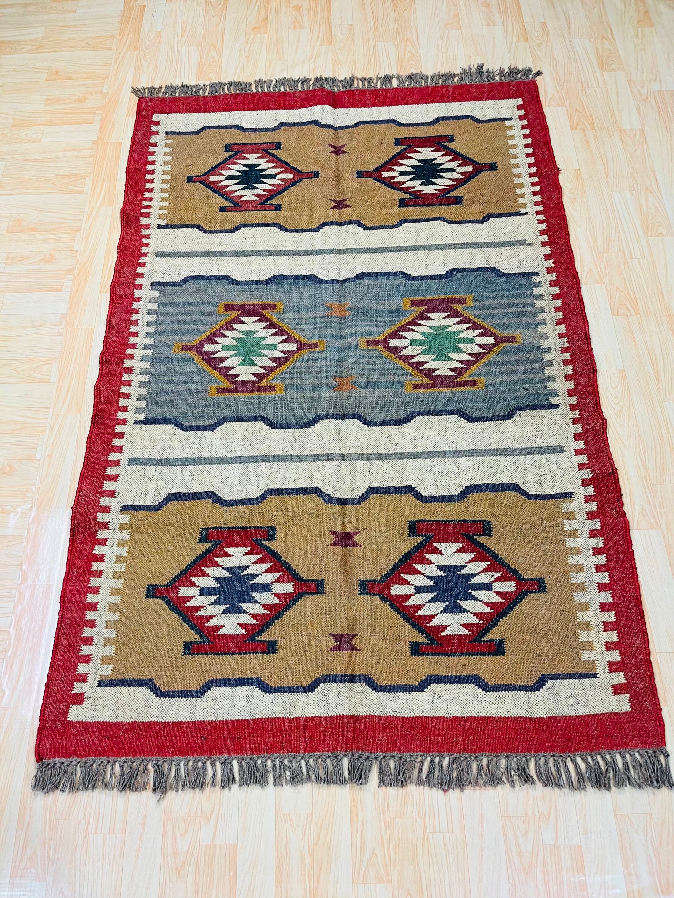 6x12 Rug 6x12 Rug Runners Large Wool Jute Kilim Southwestern Reversible Washable ...