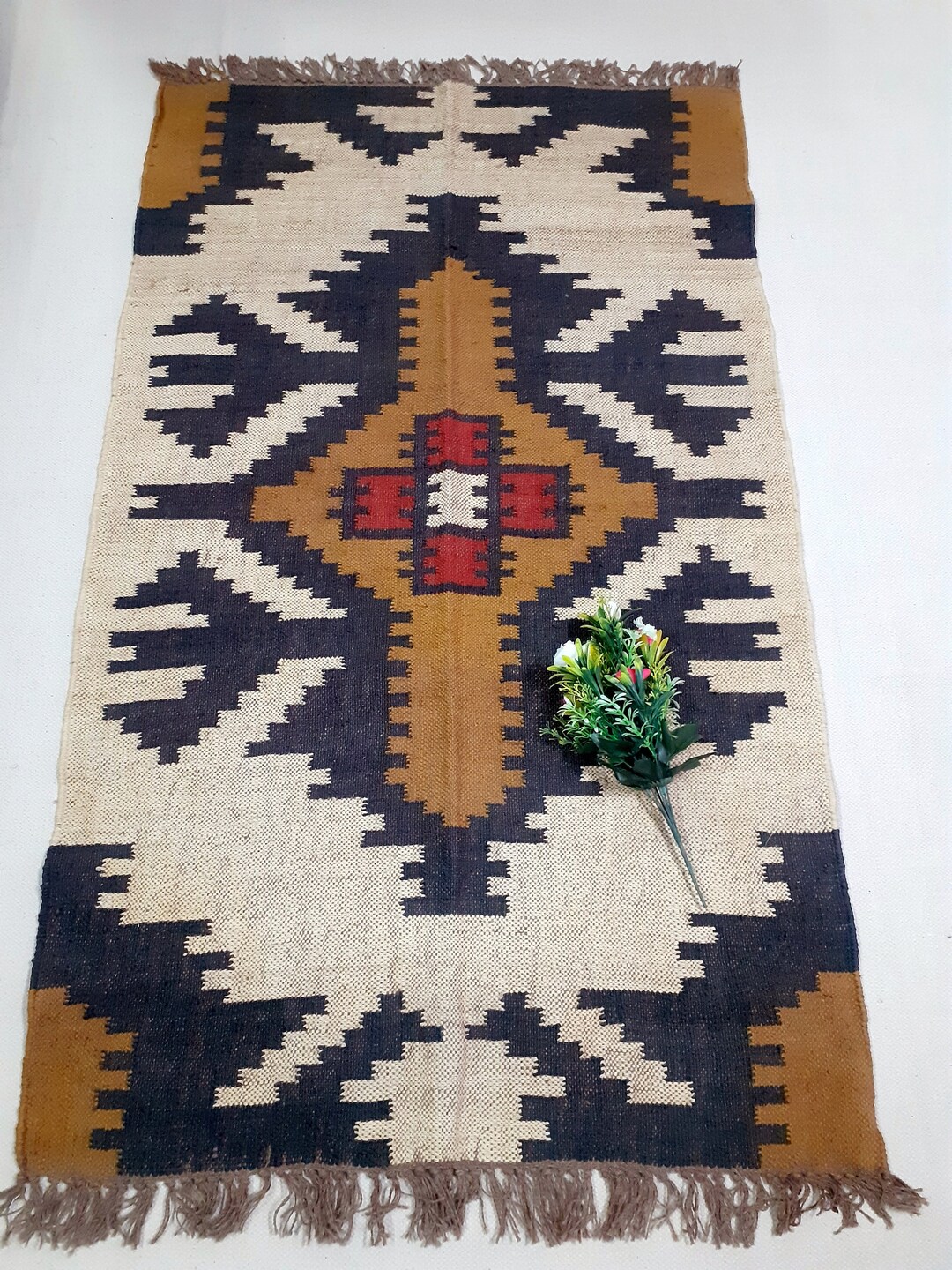 Kilim Wool Jute Rugs 8x10, 9x12 Handmade Living/dinning Room, Outdoor