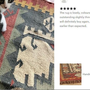 Handmade Wool Jute Rug HomeDecor Rugs, Coustme Size Wool Rug, Vintage Area Rug, Boho Decor Rug,  Wool Jute Kilim Rug,