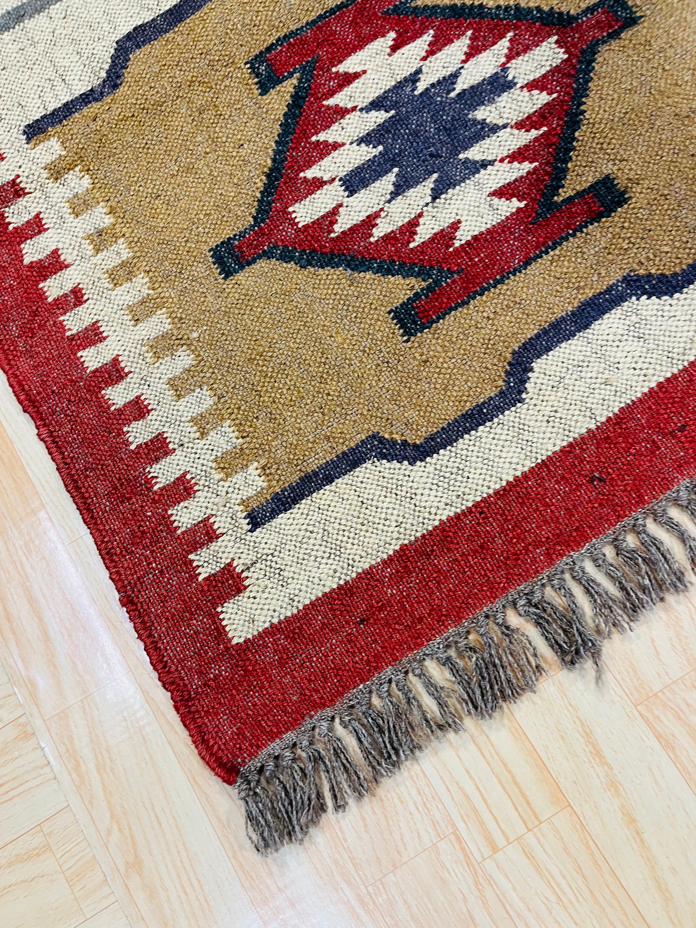 6x12 Rug 6x12 Rug Runners Large Wool Jute Kilim Southwestern Reversible Washable ...