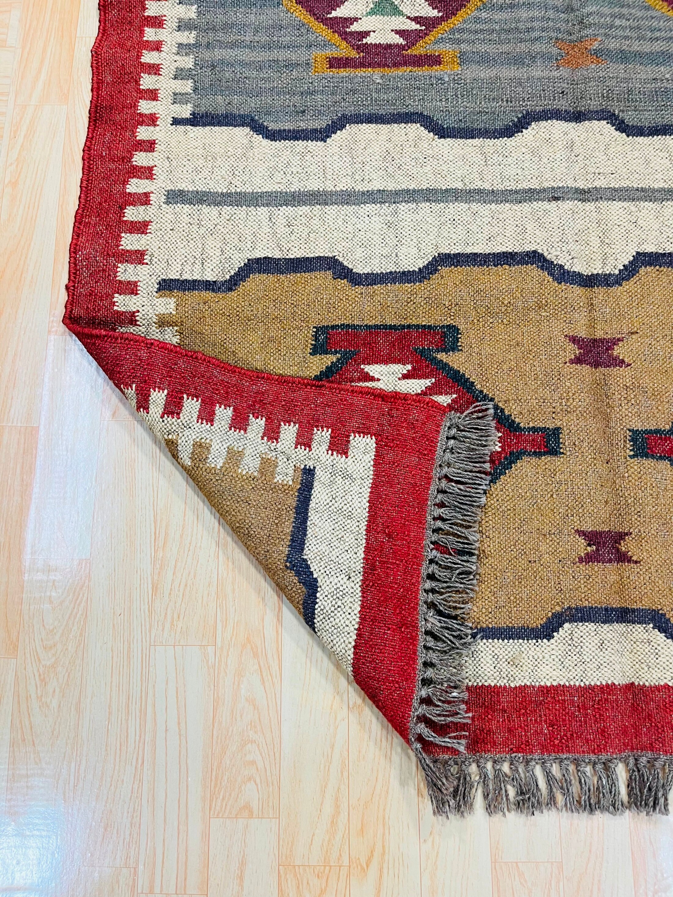 6x12 Rug 6x12 Rug Runners Large Wool Jute Kilim Southwestern Reversible Washable ...