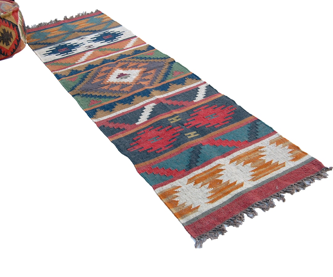 2x20 Handmade Wool Jute Rug Runner Door Mats Floor Living Carpet Eco ...