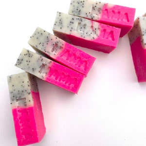 MAMA Soap MANDARIN & NEON PINK Fruity, colorful soap bar image 3