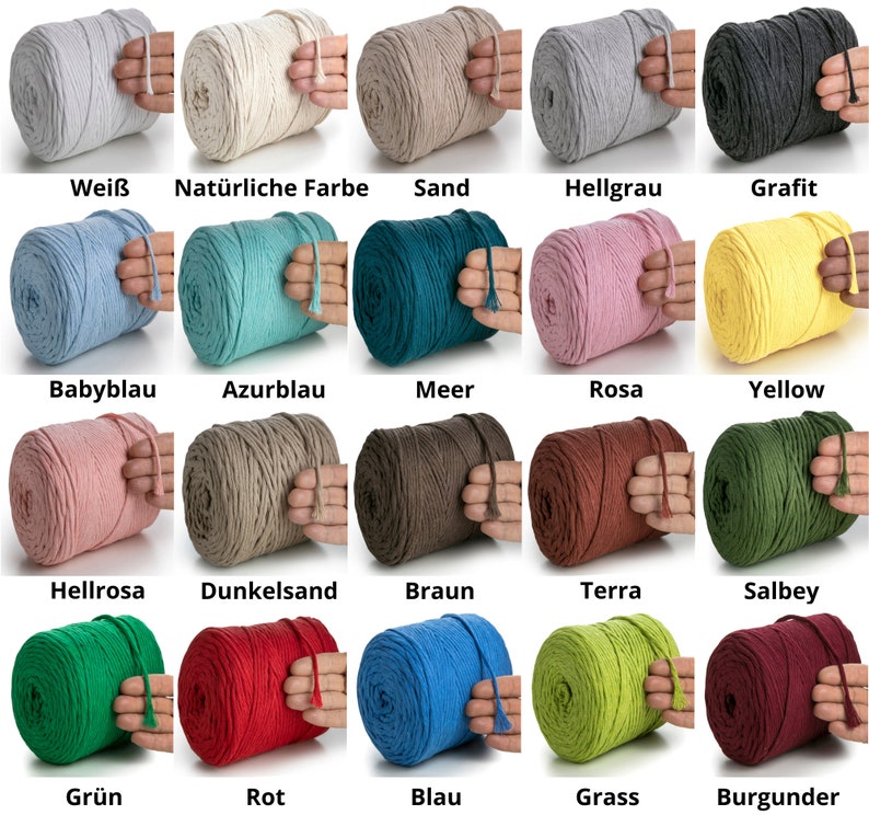 Bobbiny Makramee Garn 5mm gezwirnt 100m verschiedene Farben