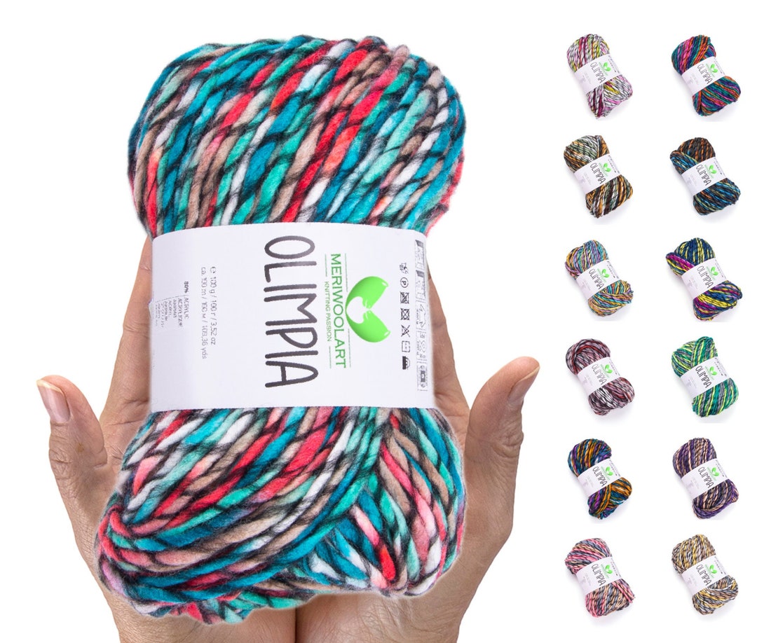 MeriWoolArt Merino Schafwolle Garn, 100g 100 m dicke XXL