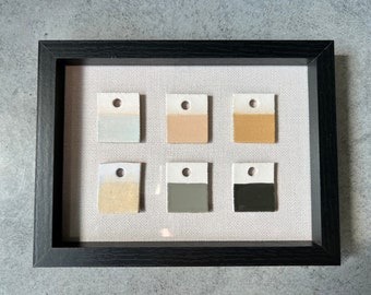 Wooden frame with ceramic color chart