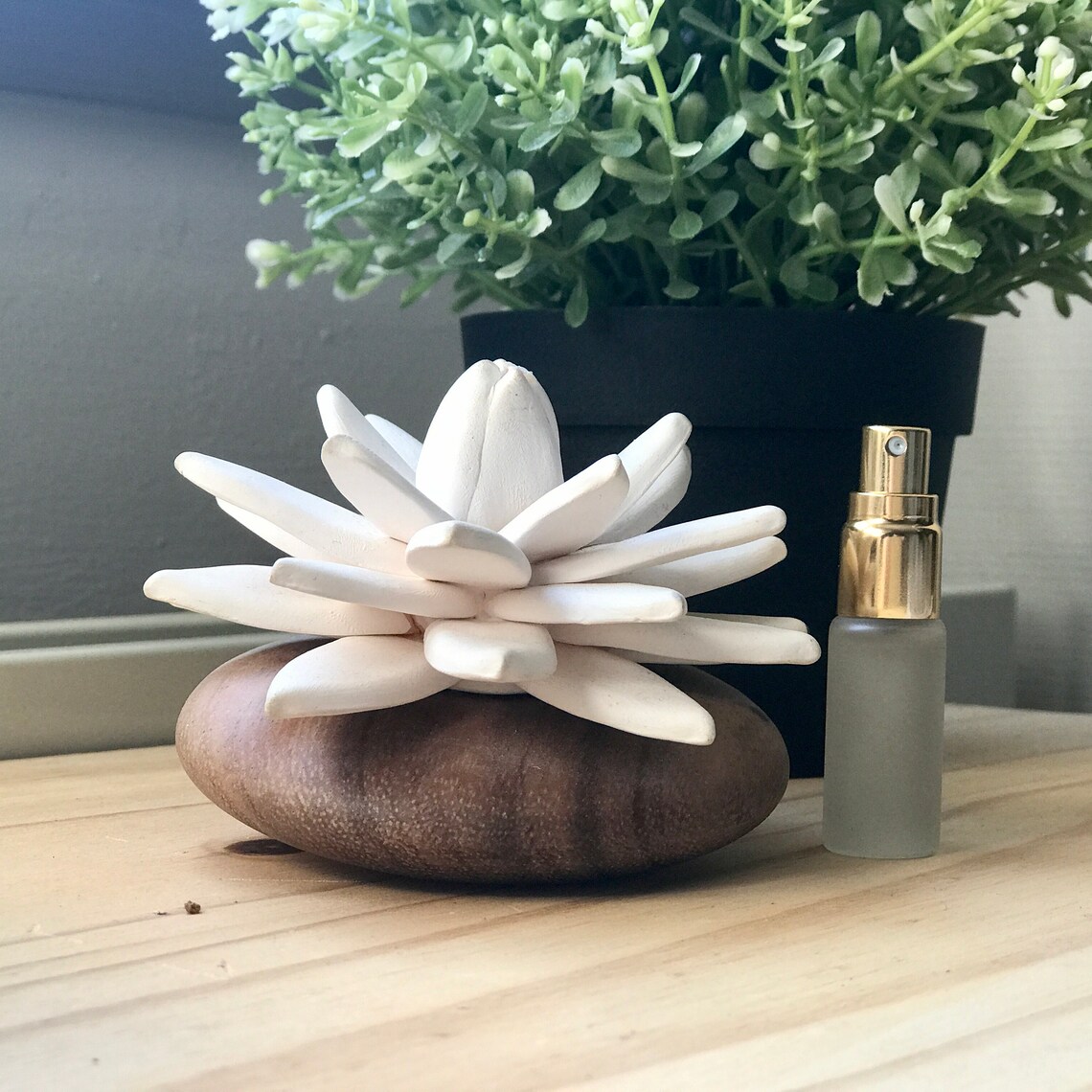 Oil diffuser Lotus flower Fragrance Diffuser Natural Wood Etsy