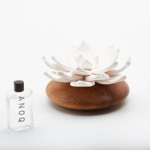 Diffusor für ätherische Öle, Java Star Luftreiniger, Raumduft, aus Holz und Keramik, Durchmesser 10 cm. Elegantes, schickes Geschenk