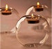 Candle holders in glass (set of 3), round shape diam 8cm, H 6,5cm. Transparent glass.  your tea light holders become vase when turn  BY ANOQ 