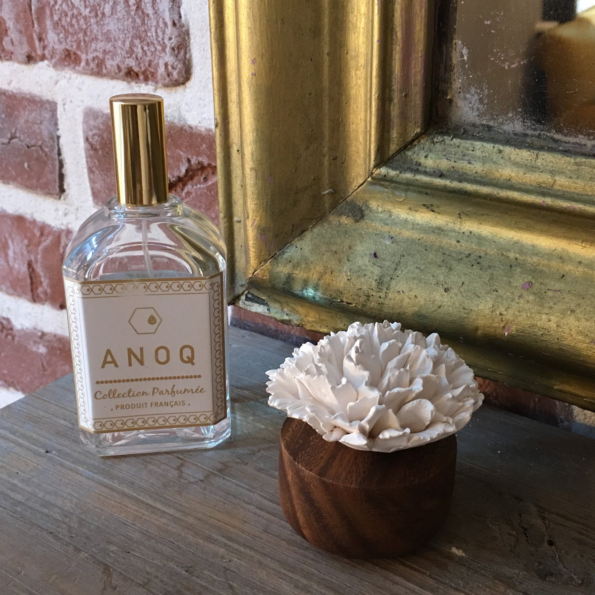 Oil Diffuser, Porcelain Diffuser Coral Flower, Wood Acacia Base With ...