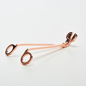 Dochtschere, Edelstahl, roségoldfarben, 18 cm, spezielle Kerzenschere, ideal für große Kerzen, mit ANOQ Dochtsammler