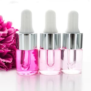 set of 10 glass dropper bottles - 5 ml - transparent glass - Droppers for cosmetics, serum, oils,  aromatherapy - for home made preparations