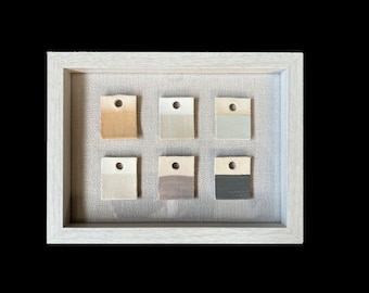 Wooden frame with ceramic color chart - wall decoration