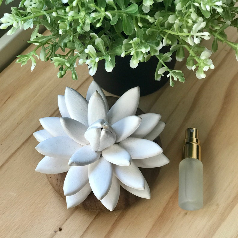 Oil Diffuser Lotus Flower Fragrance Diffuser Natural Wood Etsy UK