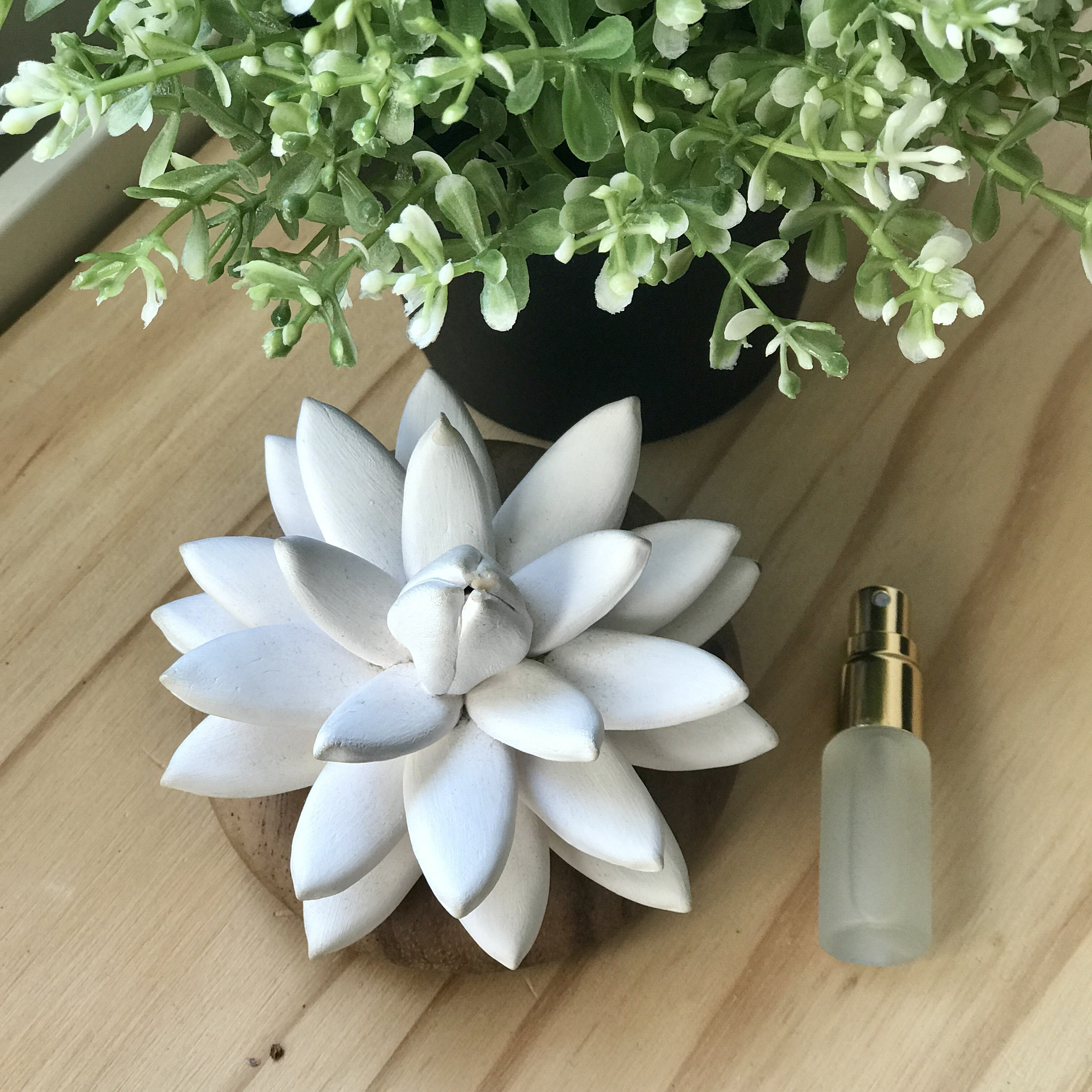 Oil diffuser Lotus flower Fragrance Diffuser Natural Wood Etsy