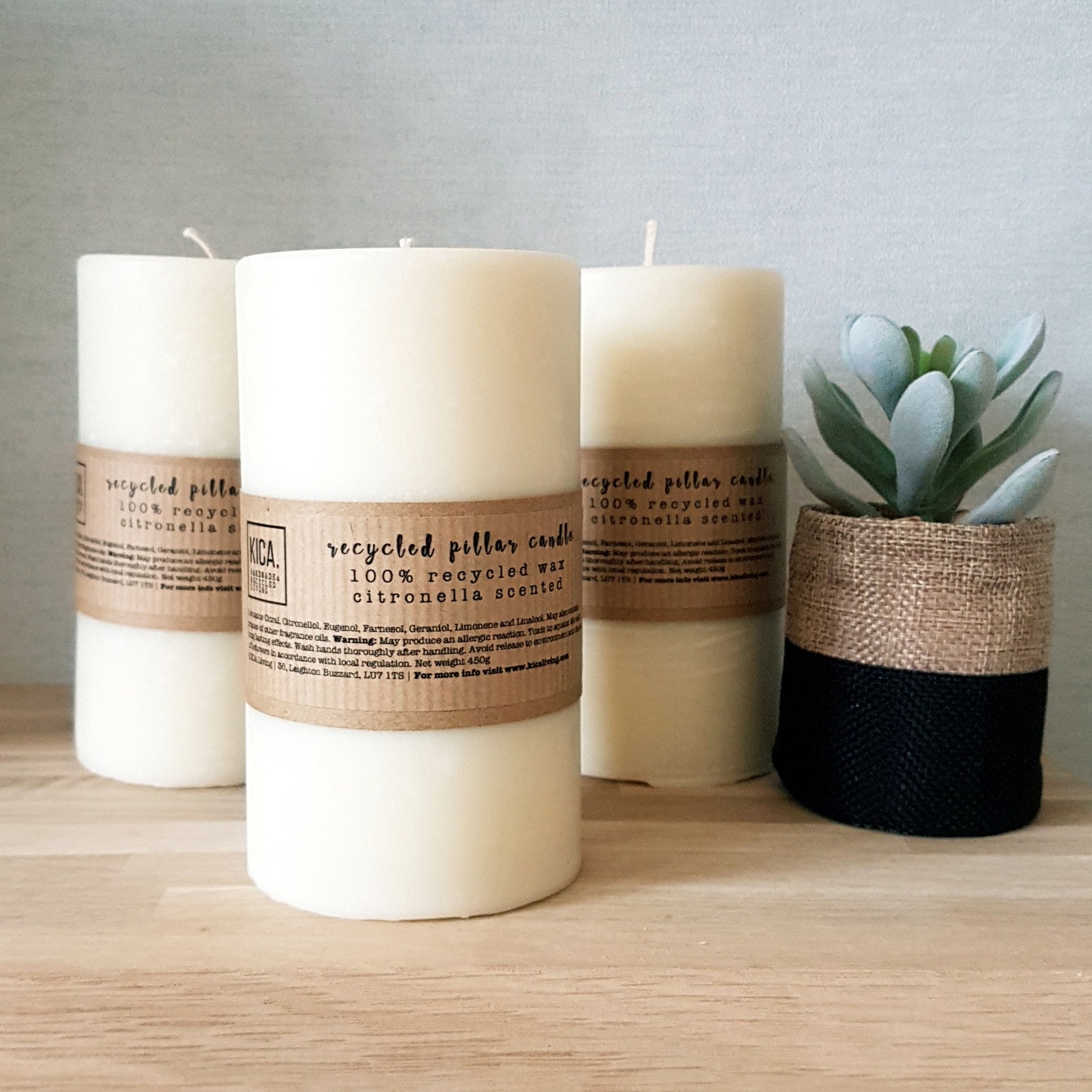 Citronella Pillar Candle Citronella Candle Recycled Wax Etsy