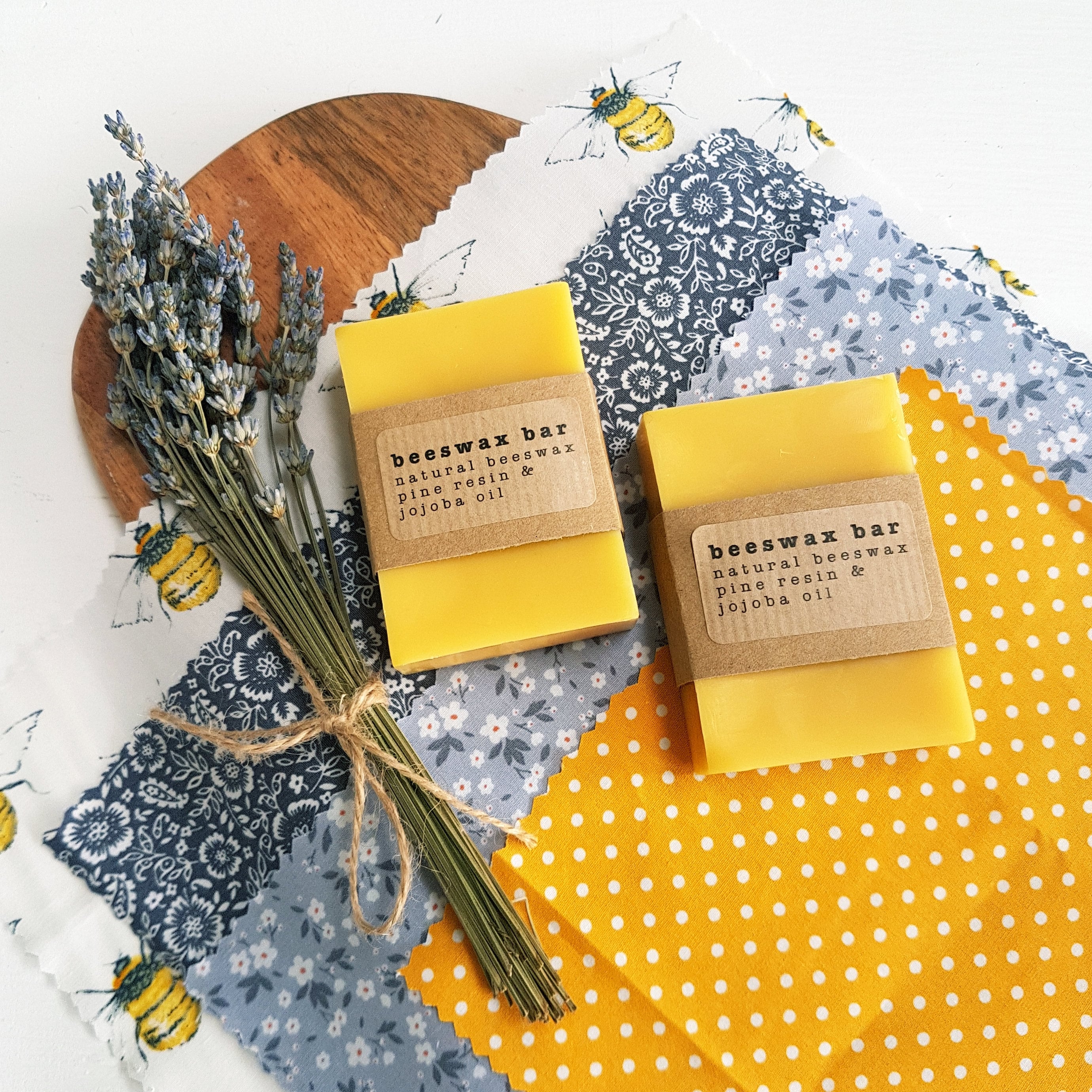 Beeswax Wrap Kit UK Set of 4 Beeswax Wraps Extra Beeswax Etsy