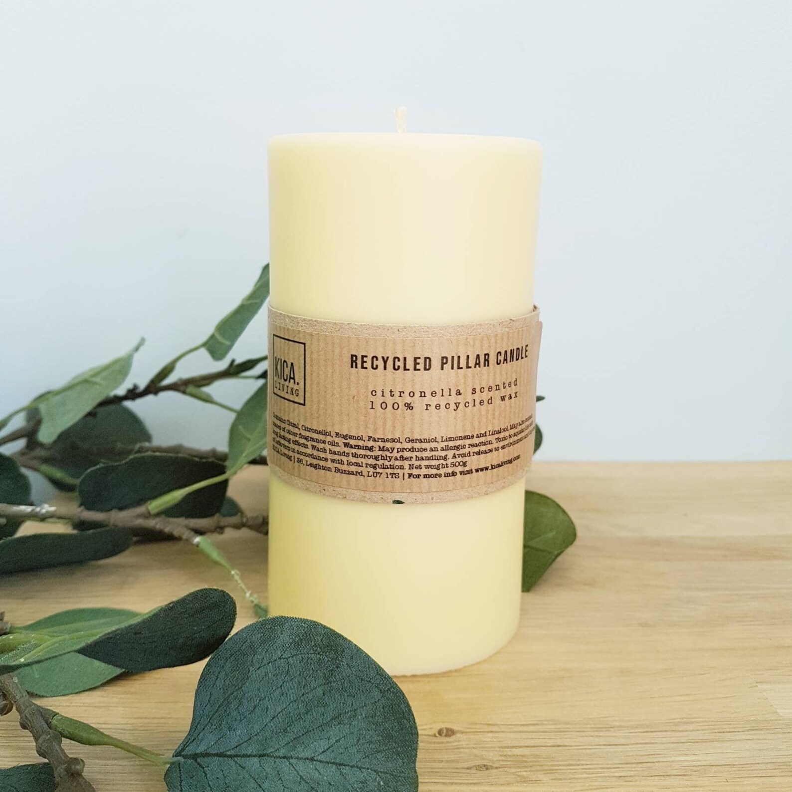 Citronella Pillar Candle Citronella Candle Recycled Wax Etsy