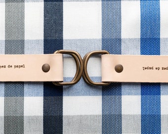 Correa de cuero para Furoshiki, leather carry strap for furoshiki, correa para bolso, hecho a mano