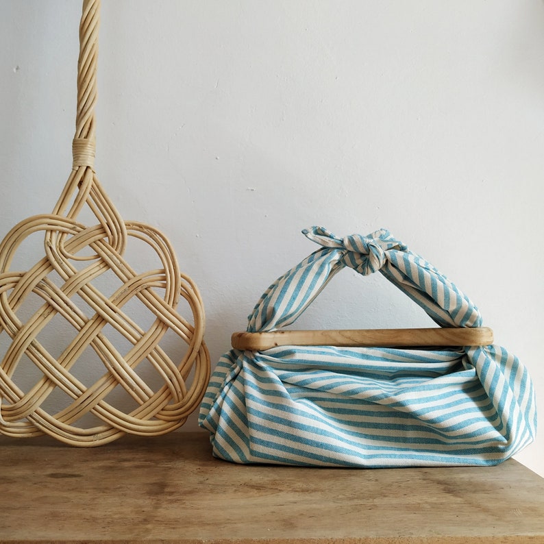 Asa de madera para furoshiki, asa de madera para bolso, asa de madera natural, furoshiki con asa de madera, mango de madera para furoshiki imagen 5