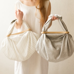 Furoshiki. furoshiki bag. Japan knot bag. Lightweight linen furoshiki.