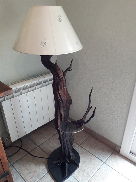 Floor Lamp With Table Driftwood Standing Log Coat - Lamp Coat Rack Floor Lamp With Table Driftwood Standing Log Coat - Lamp Coat Rack