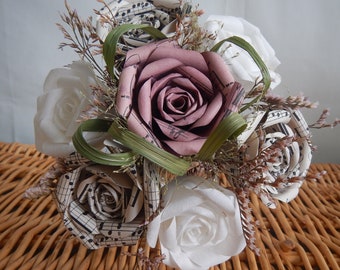 wedding bouquet, paper bouquet paper roses, cottage decoration  , boho wedding