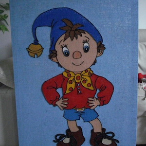 Nodi handmade picture, made on fabric with black string and acrilic colors , burlap fabric canvas 70 x 100cm.