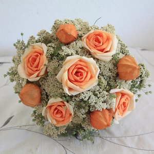 Dried flower bouquet with paper roses, wild flowers , boho wedding, wedding bouquet, centerpiece, cottage decoration
