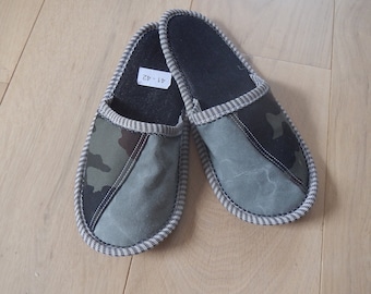 jeans slippers ,denim recycled smart gift, unisex Size 41 - 42 EU