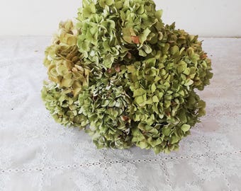 8 Dried Hydrangea flowers, Wedding bouquet, Dried flower, Rustic bouquet, Cottage decoration, Centerpiece, fleurs séchées
