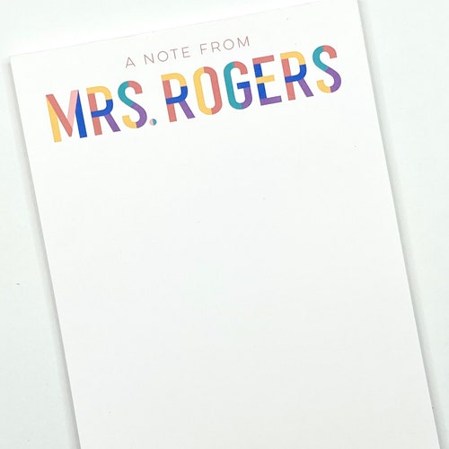 Teacher Notepads School Bus Notepads Personalized Notepads Etsy