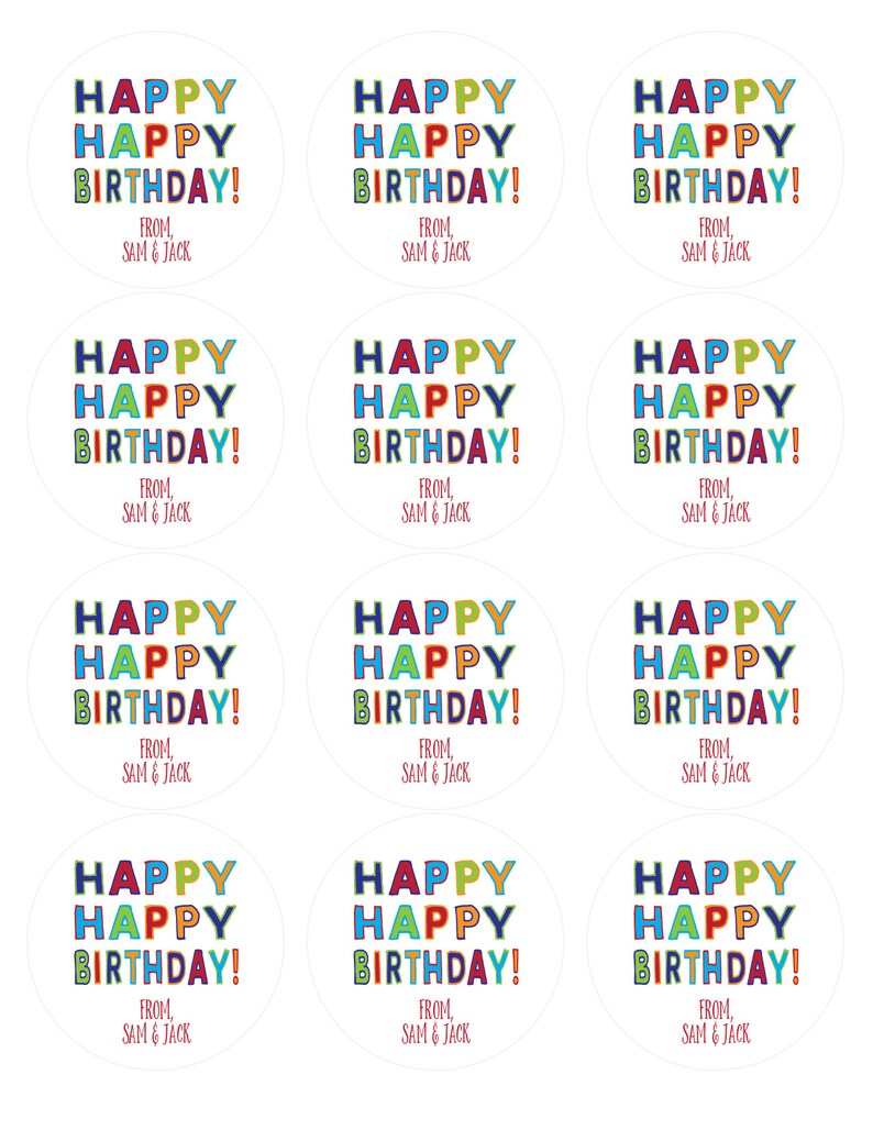 Personalized Birthday Stickers Gift Stickers Birthday Etsy